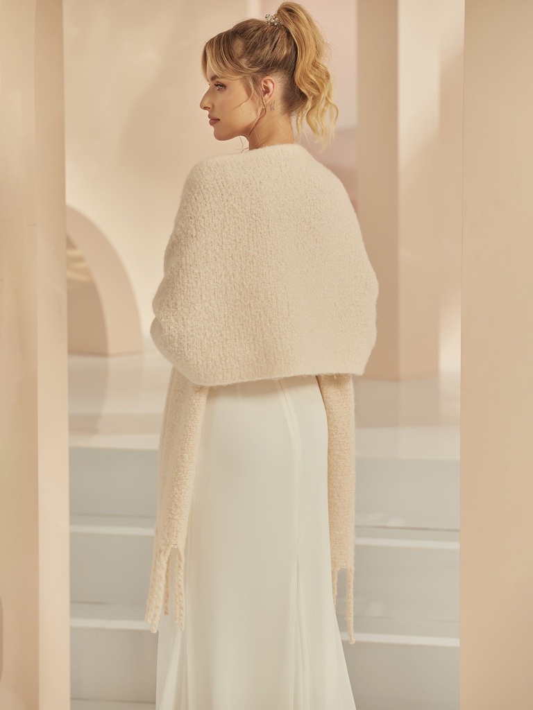 Echarpe de mariée avec tricot doux