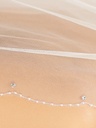 Voile bordure perlée, 300 / 80 cm, avec cristaux