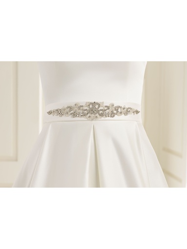 [PA17] Ceinture en satin, avec pierres ornementales