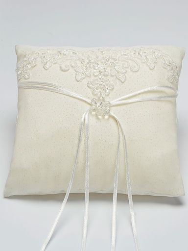 [K1] Coussin pour alliances en dentelle