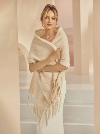 [E383] Echarpe de mariée avec tricot doux